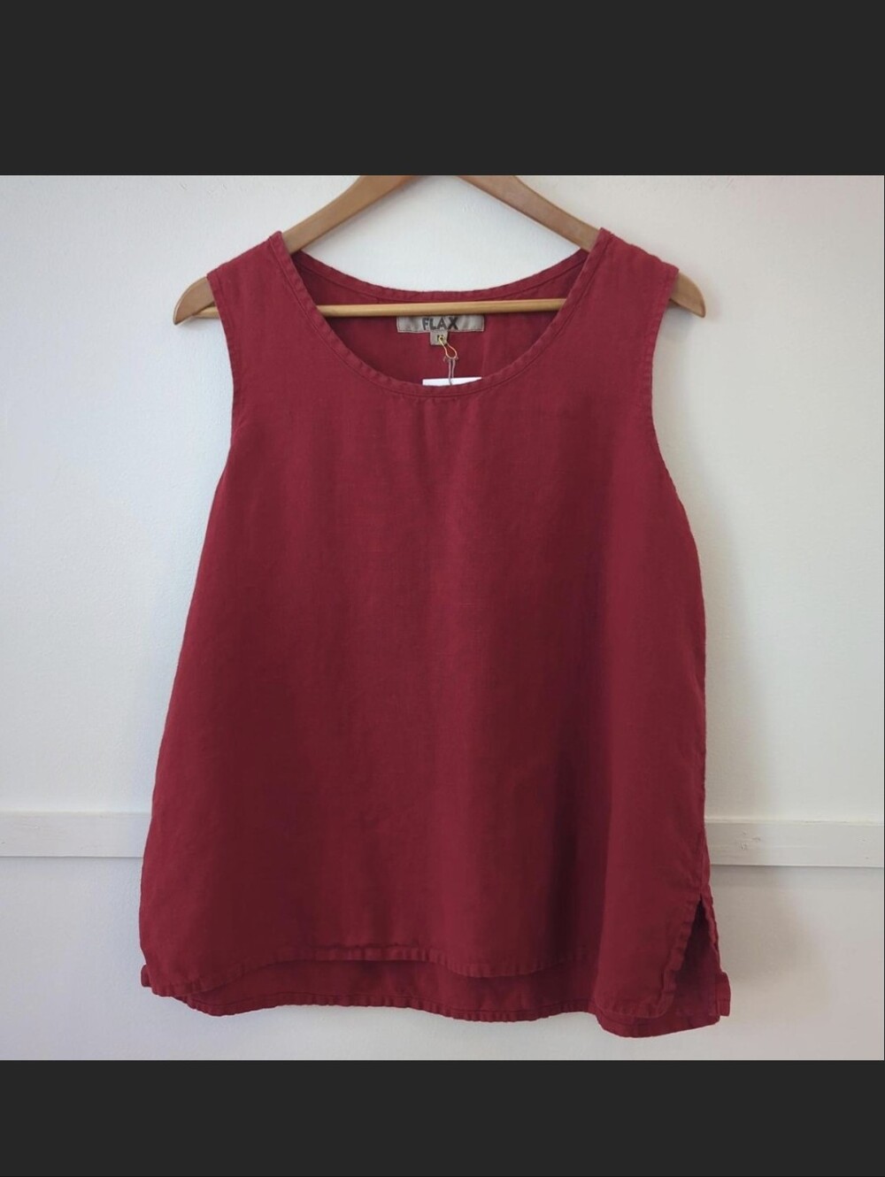 Flax Red Linen tank top Size Medium